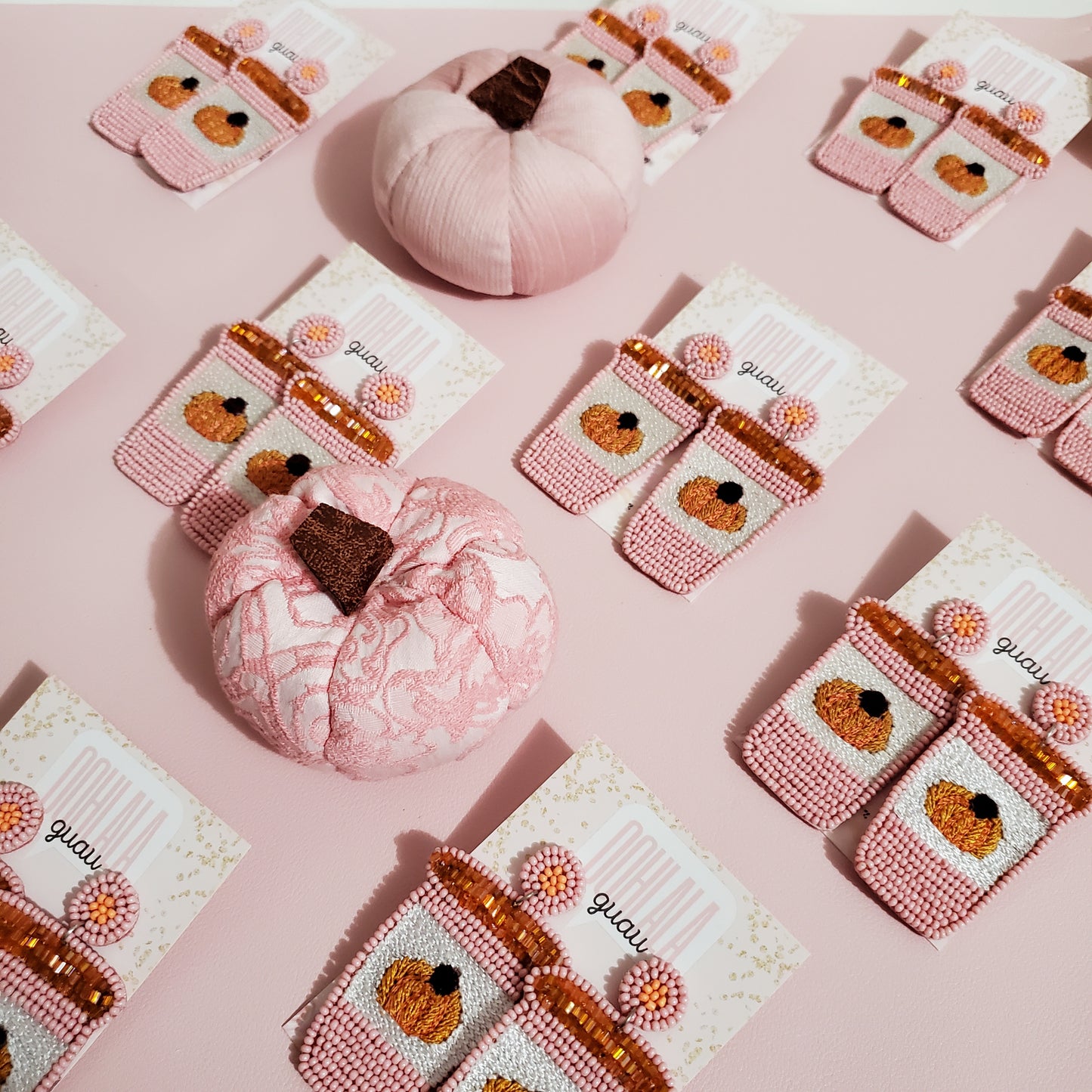 Pink Pumpkin Spice Latte Earrings